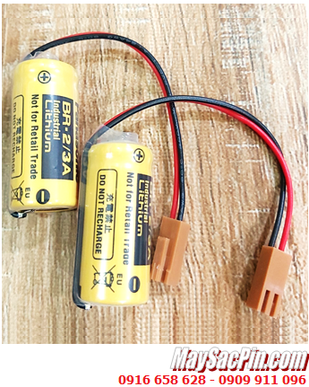 Panasonic BR-2/3A (Zắc JEA2.54-2P); Pin nuôi nguồn Panasonic BR-2/3A lithium 3v 2/3A 1200mAh, Xuất xứ Nhật